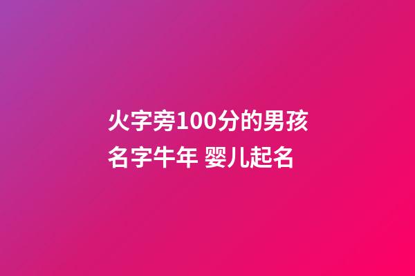 火字旁100分的男孩名字牛年 婴儿起名